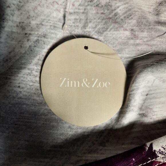 ZIM & ZOE WOMEN'S PLUS‎ 30/32 TUNIC TOP SHORT SLEEVE NEW RUFFLE HEM CASUAL PARTY - Picture 7 of 10